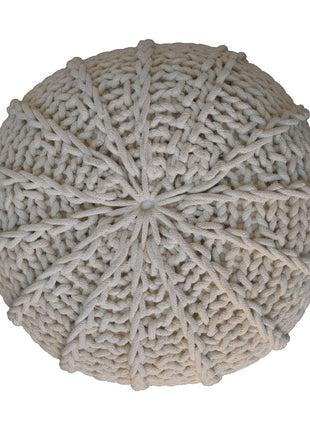 Cream Cable Pouffe