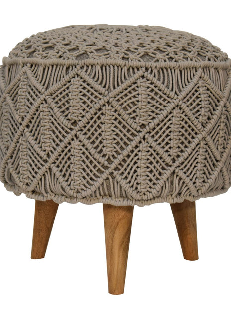 Crotchet Grey Footstool