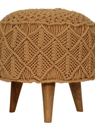 Crotchet Mustard Footstool