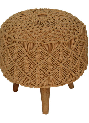 Crotchet Mustard Footstool