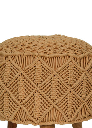 Crotchet Mustard Footstool