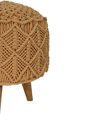 Crotchet Mustard Footstool