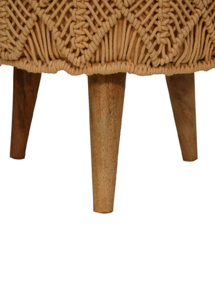 Crotchet Mustard Footstool