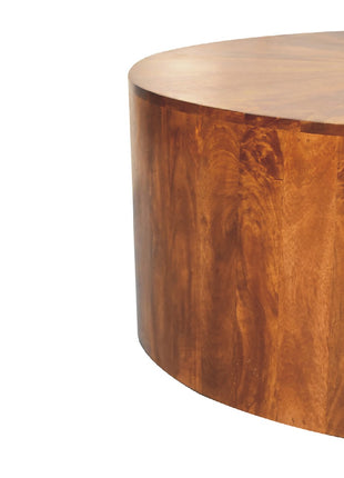 Runder Couchtisch aus Kastanienholz