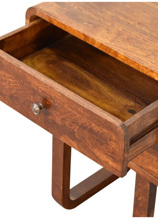 U-Curved Chestnut Bedside