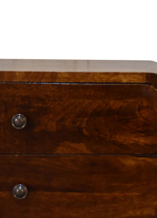 U-Curved Chestnut Bedside