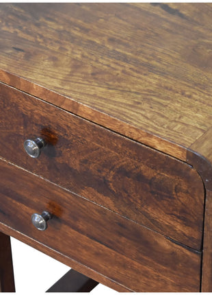 U-Curved Chestnut Bedside