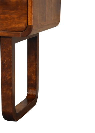 U-Curved Chestnut Bedside