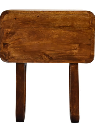 U-Curved Chestnut Bedside
