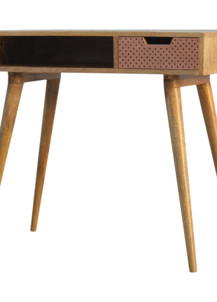 Perforated Copper Writing Desk