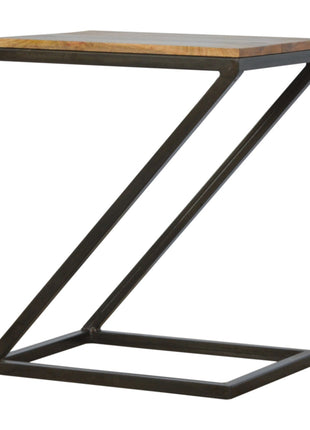 Side Table with Iron Base