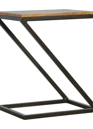 Side Table with Iron Base
