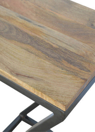 Side Table with Iron Base