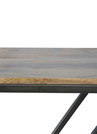 Side Table with Iron Base