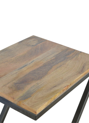 Side Table with Iron Base