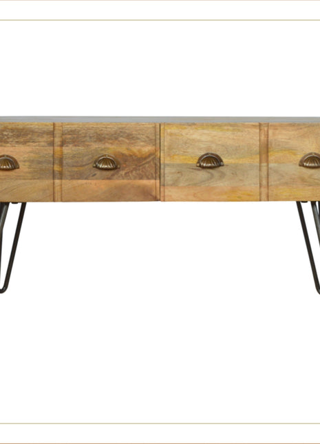 Iron Base Coffee Table with 2 Drawers (Copy)