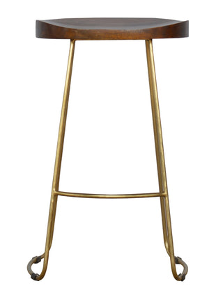 Barhocker aus goldenem Eisen