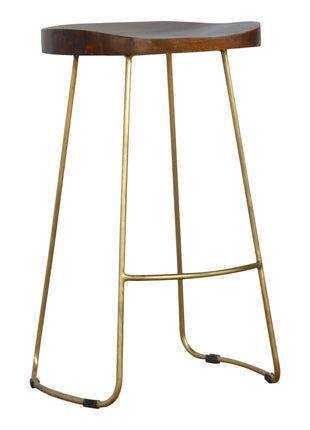 Barhocker aus goldenem Eisen