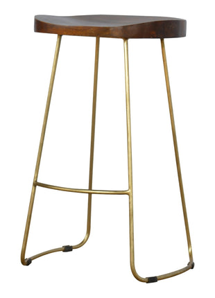 Barhocker aus goldenem Eisen