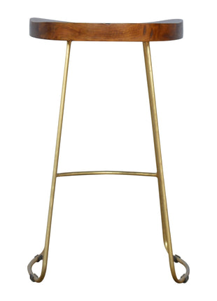 Barhocker aus goldenem Eisen