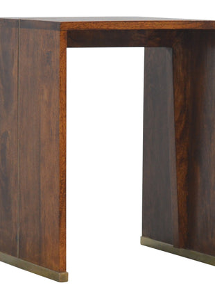 Chestnut End Table with Gold Inlay