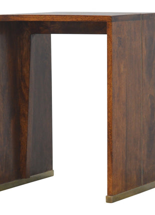 Chestnut End Table with Gold Inlay
