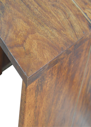 Chestnut End Table with Gold Inlay