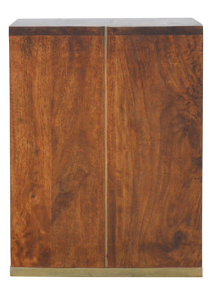 Chestnut End Table with Gold Inlay