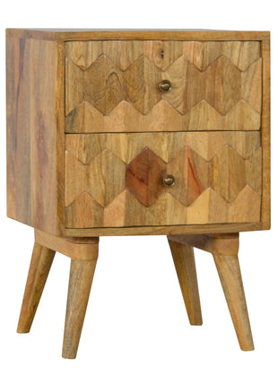 Pineapple Carve 2 Drawer Bedside