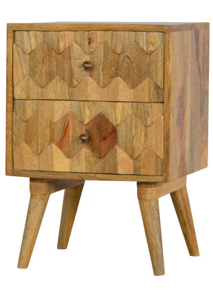 Pineapple Carve 2 Drawer Bedside