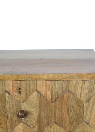 Pineapple Carve 2 Drawer Bedside