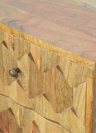 Pineapple Carve 2 Drawer Bedside