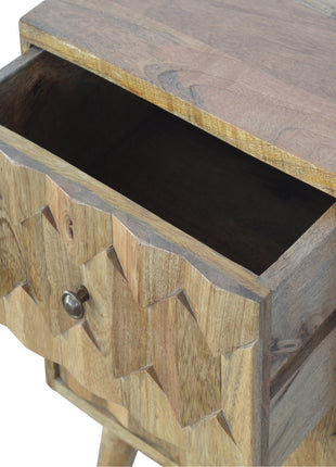 Pineapple Carve 2 Drawer Bedside