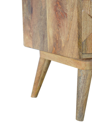 Pineapple Carve 2 Drawer Bedside