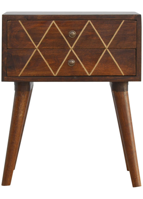 Geo Brass Inlay Bedside