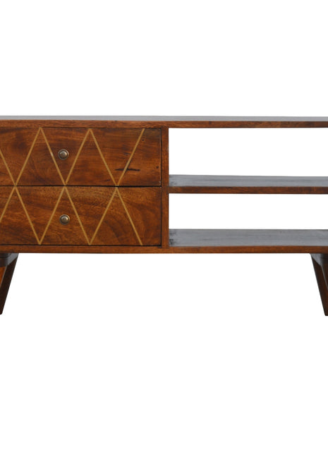 Geometric Brass Inlay Media Unit