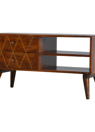 Geometric Brass Inlay Media Unit