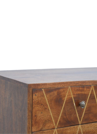 Geometric Brass Inlay Media Unit