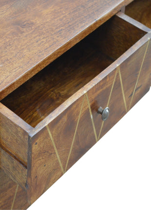 Geometric Brass Inlay Media Unit