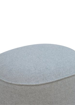 Light Grey Tweed Oval Footstool