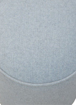 Light Grey Tweed Oval Footstool