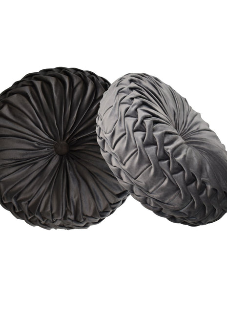 Grey Smocking Cushion - Set of 2