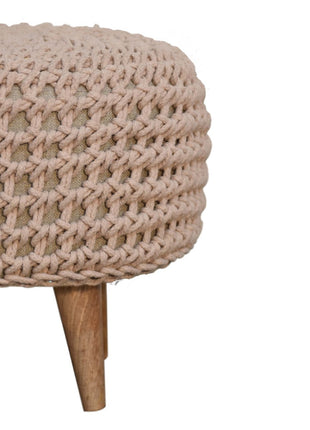 Keeva Beige Oblong Footstool