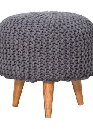 Keeva Grey Round Footstool