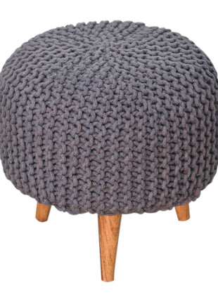 Keeva Grey Round Footstool