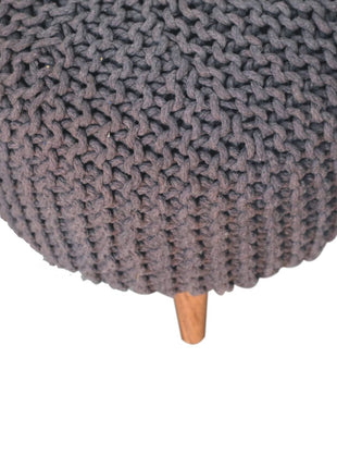 Keeva Grey Round Footstool