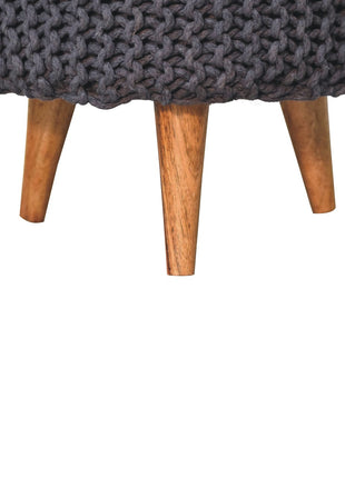 Keeva Grey Round Footstool