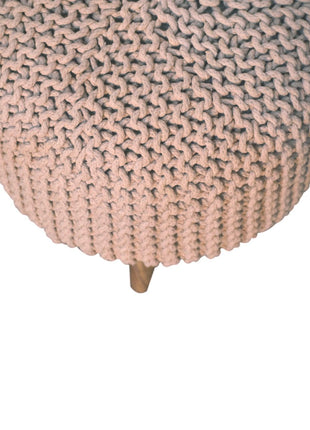 Keeva Beige Round Footstool