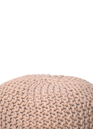 Keeva Beige Round Footstool