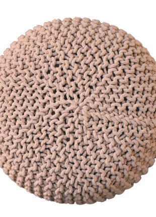 Keeva Beige Round Footstool